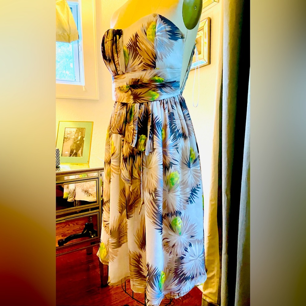 Silk Christopher Deane midi dress with inbuilt light bustier